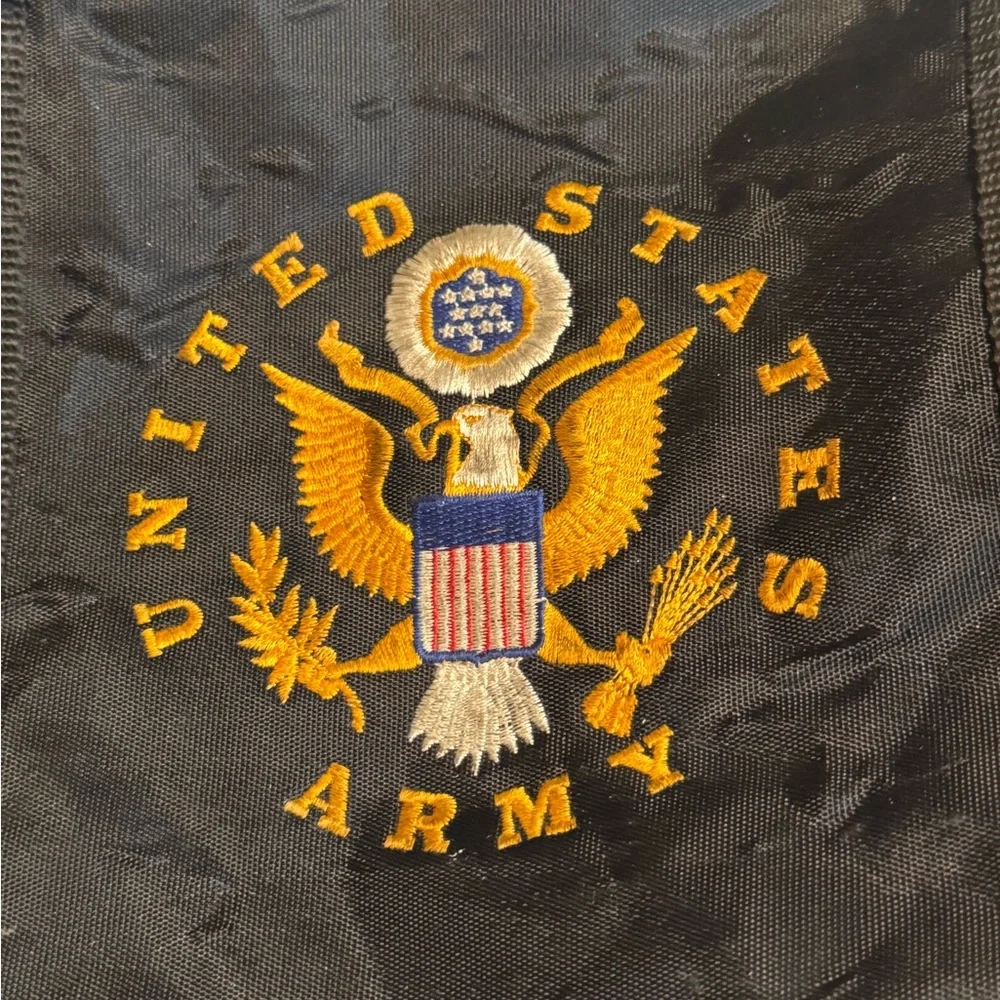 Vintage Embroidered United States Army Black Laptop Attache Bag
